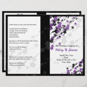 Hochzeitsprogramm Japanische Blume Lila (Vorne/Hinten)