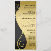 Hochzeitsprogramm - Klassische Schwarz-Gold-Blüte Programm (Rückseite)