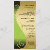 Hochzeitsprogramm - Klassischer grüner und goldene Programm (Rückseite)