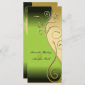 Hochzeitsprogramm - Klassischer grüner und goldene Programm (Vorne/Hinten)