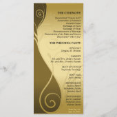 Hochzeitsprogramm - Klassisches Brown & Gold Flora Programm (Rückseite)