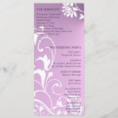 Hochzeitsprogramm - Klassisches Lila Satin Ribbon Programm (Rückseite)
