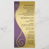 Hochzeitsprogramm - Klassisches Lila- und Goldflor Programm (Rückseite)
