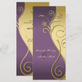 Hochzeitsprogramm - Klassisches Lila- und Goldflor Programm (Vorne/Hinten)