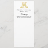 Hochzeitsprogramm KM Monogramm oder MK Monogramm Programm (Vorderseite)