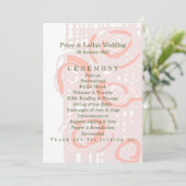 Hochzeitsprogramm Kultur Mosaik Blumenkoralle 2 Programm (Stehend Vorderseite)