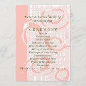 Hochzeitsprogramm Kultur Mosaik Blumenkoralle Programm (Vorderseite)