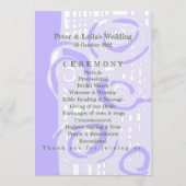 Hochzeitsprogramm Kultur Mosaik Blumenlavender 1 Programm (Vorderseite)