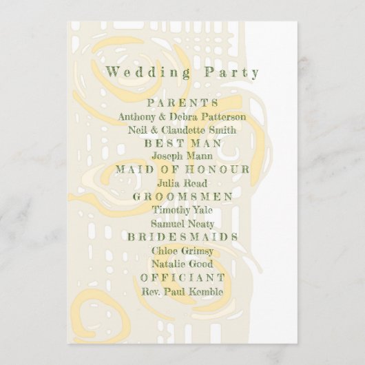 Hochzeitsprogramm Kultur Mosaik Blumenmilch 2 Programm (Rückseite)