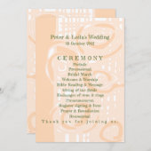 Hochzeitsprogramm Kultur Mosaik Blumenpfirsich 1 Programm (Vorne/Hinten)