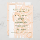 Hochzeitsprogramm Kultur Mosaik Blumenpfirsich 2 Programm (Vorne/Hinten)