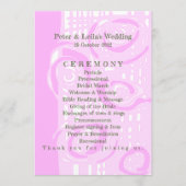 Hochzeitsprogramm Kultur Mosaik Blumenrosa 3 Programm (Vorderseite)