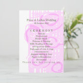 Hochzeitsprogramm Kultur Mosaik Blumenrosa 4 Programm (Stehend Vorderseite)