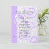 Hochzeitsprogramm Kultur Mosaik Floral Lilac 1 Programm (Stehend Vorderseite)