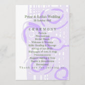 Hochzeitsprogramm Kultur Mosaik Floral Lilac 2 Programm (Vorderseite)