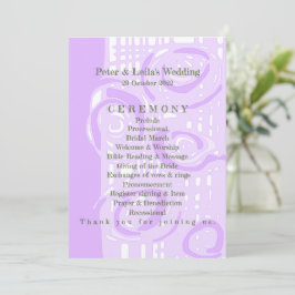 Hochzeitsprogramm Kultur Mosaik Floral Lilac 3 Programm