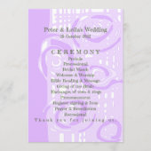 Hochzeitsprogramm Kultur Mosaik Floral Lilac 3 Programm (Vorderseite)