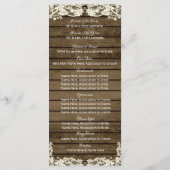 Hochzeitsprogramm Land Barn Romance Programm (Rückseite)