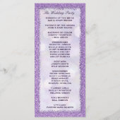 Hochzeitsprogramm | Lavendel mit Glitzer-Rahmen Programm (Rückseite)