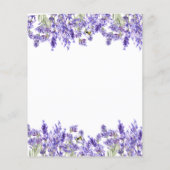 Hochzeitsprogramm Lavendelfloralen willkommen (Rückseite)