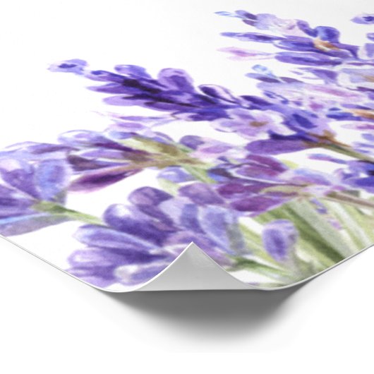 Hochzeitsprogramm Lavendelfloralen willkommen Poster (Ecke)