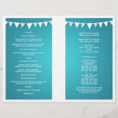 Hochzeitsprogramm Liebe Bunting Monogram Turquoise (Rückseite)