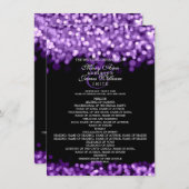 Hochzeitsprogramm Lila Lichter Einladung (Vorne/Hinten)
