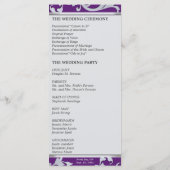 Hochzeitsprogramm - Lila Sparkle-Swirl Programm (Rückseite)