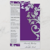Hochzeitsprogramm - Lila Sparkle-Swirl Programm (Vorne/Hinten)