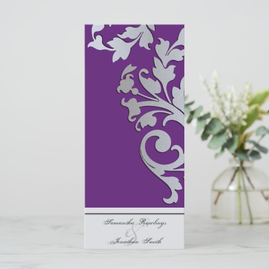 Hochzeitsprogramm - Lila Sparkle-Swirl Programm (Stehend Vorderseite)