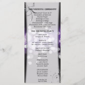 Hochzeitsprogramm - Lila und silberfarbene Lichter Programm (Rückseite)
