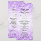 Hochzeitsprogramm Lila Winterwunderland Sparkle Programm (Vorne/Hinten)