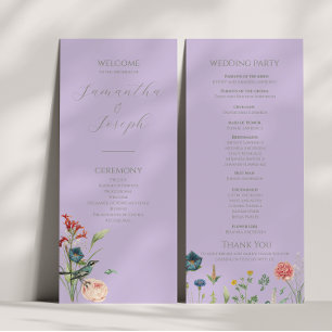 Hochzeitsprogramm Lilac and Sage Green Garden