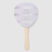 Hochzeitsprogramm | Lilac Shimmer Stripes Monogram Fächer (Vorderseite)