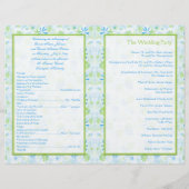 Hochzeitsprogramm "Lime Green and Blue Floral" (Rückseite)