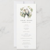 Hochzeitsprogramm "Love Birds Botanical Wreath" Einladung (Vorderseite)