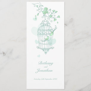 Hochzeitsprogramm "Love birds mint green spring" Programm