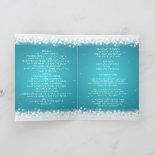 Hochzeitsprogramm Magic Sparkle Türkis Programm (Innenseite)