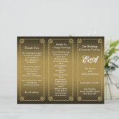 Hochzeitsprogramm-Mappe Classic Gold (Stehend Vorderseite)
