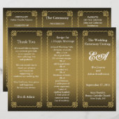 Hochzeitsprogramm-Mappe Classic Gold (Vorne/Hinten)
