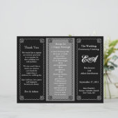 Hochzeitsprogramm-Mappe Klassisch Schwarz (Stehend Vorderseite)