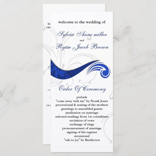 Hochzeitsprogramm "marineblau" programm (Vorne/Hinten)