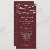 Hochzeitsprogramm - Marsala Twinkle Lights Programm (Vorne/Hinten)