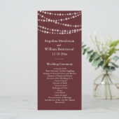 Hochzeitsprogramm - Marsala Twinkle Lights Programm (Stehend Vorderseite)