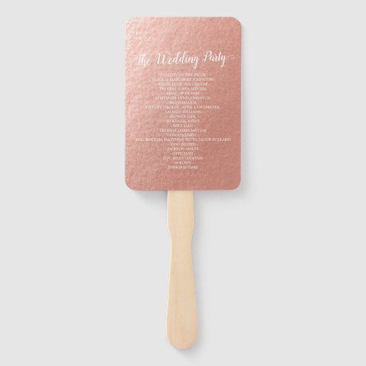 Hochzeitsprogramm Mason Jars String Lights Rose Go Fächer (Rückseite)