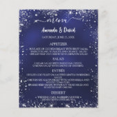 Hochzeitsprogramm Menü blaue Silber Budget (Hinten)
