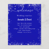 Hochzeitsprogramm Menü Königsblauer Silberblauer G (Vorderseite)