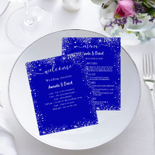 Hochzeitsprogramm Menü Königsblauer Silberblauer G
