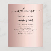 Hochzeitsprogramm Menü Rose Gold Budget (Vorne)