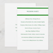 Hochzeitsprogramm Minimalistische grüne Randkarte Programm (Vorne/Hinten)